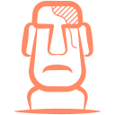 Illustration d'une statue Moai